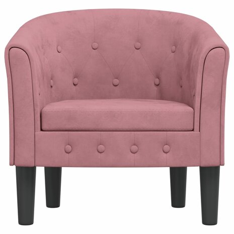Kuipstoel fluweel roze 3