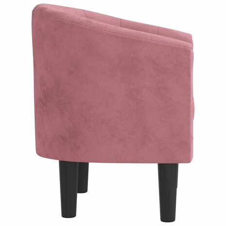 Kuipstoel fluweel roze 4
