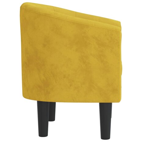 Kuipstoel fluweel geel 4