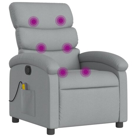 Massagestoel met lichtgrijze stof 2