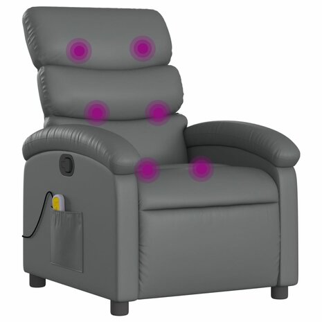 Massagestoel van grijs kunstleer 2