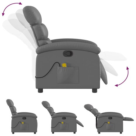 Massagestoel van grijs kunstleer 7