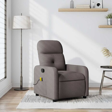 Massagestoel verstelbaar stof taupe 1
