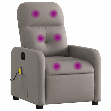 Massagestoel verstelbaar stof taupe 2