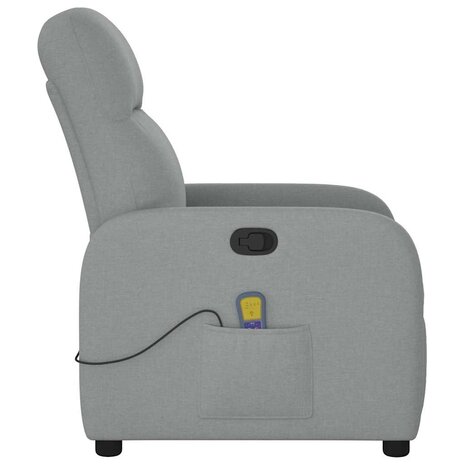 Massagestoel verstelbaar stof lichtgrijs 4