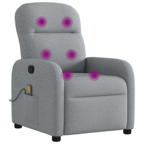 Massagestoel verstelbaar stof lichtgrijs 6