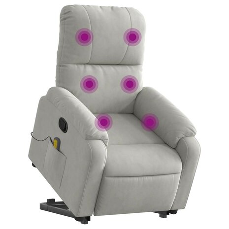 Sta-op-massagestoel verstelbaar microvezelstof lichtgrijs 3