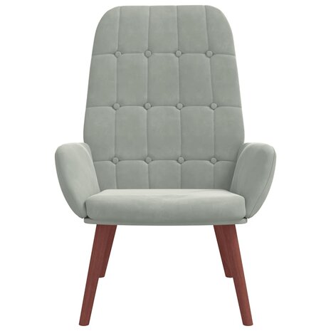 Relaxstoel fluweel lichtgrijs 3