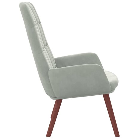 Relaxstoel fluweel lichtgrijs 4