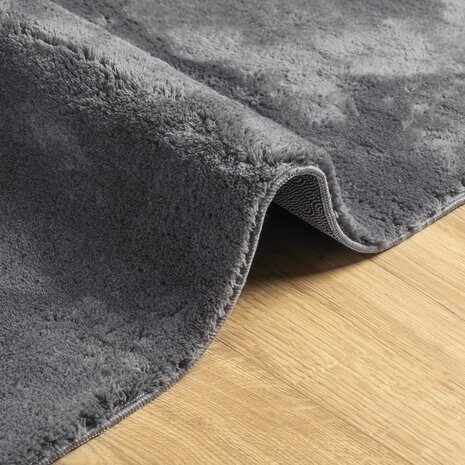 Vloerkleed HUARTE laagpolig zacht wasbaar 60x110 cm antraciet 6