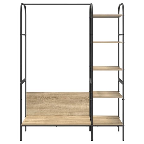 Kledingrek met plank Bruin 120 x 44 x 160 cm Bewerkt hout 5