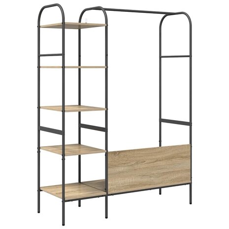 Kledingrek met plank Bruin 120 x 44 x 160 cm Bewerkt hout 7