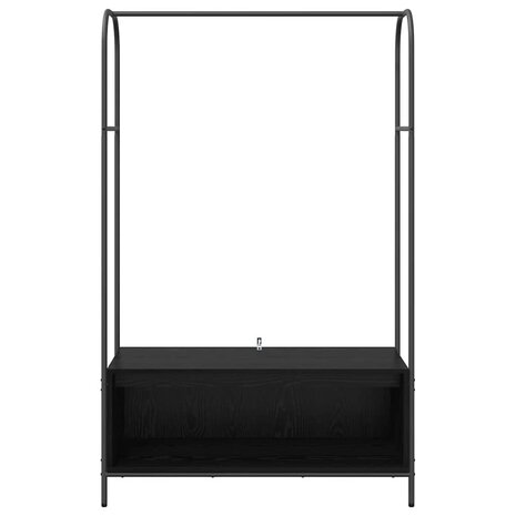 Kledingrek met opslag Zwart 100 x 44 x 160 cm Bewerkt hout 5