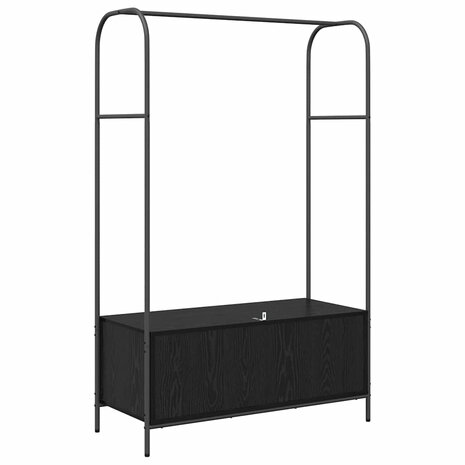 Kledingrek met opslag Zwart 100 x 44 x 160 cm Bewerkt hout 7