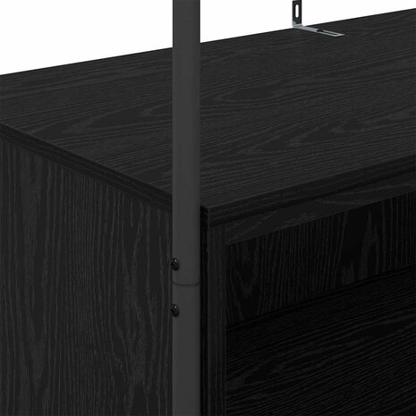 Kledingrek met opslag Zwart 100 x 44 x 160 cm Bewerkt hout 8