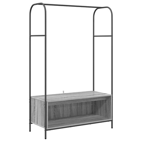 Kledingrek met opslag Grijs 100 x 44 x 160 cm Bewerkt hout 2