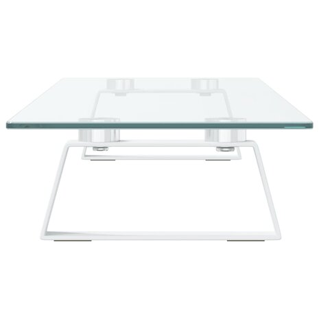 Monitorstandaard 80x20x8 cm gehard glas en metaal wit 5