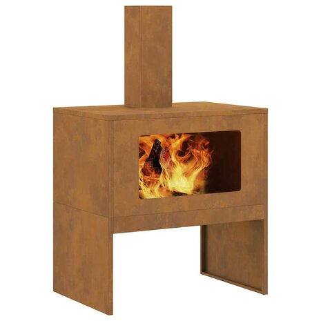 Vuurkorf Bruin 60 x 40 x 96 cm Cortenstaal 3