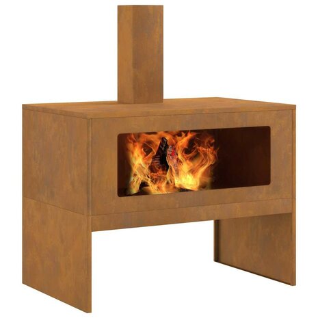 Vuurkorf Bruin 80 x 50 x 96 cm Cortenstaal 3