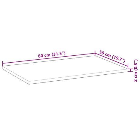 Wastafelblad met olieafwerking 80x50x2 cm massief acaciahout 8