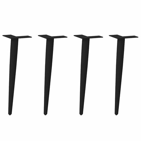 Salontafelpoten conische vorm 4 st 30-31 cm staal zwart 1