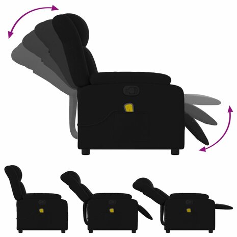 Massagestoel met zwarte stof 5