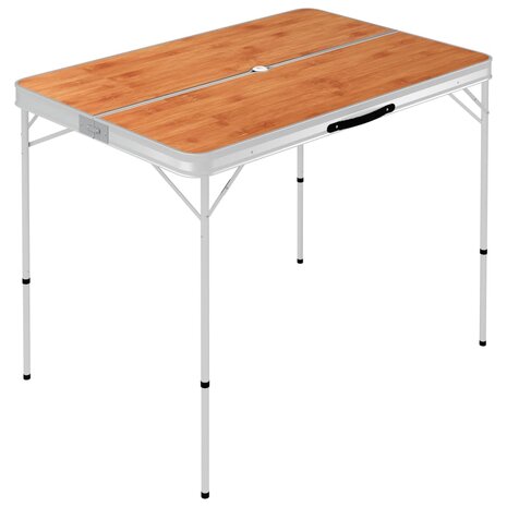 Campingtafel inklapbaar met 2 banken aluminium bruin 2
