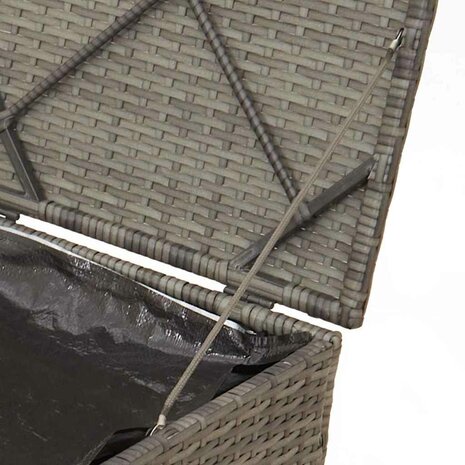 Kussenbox met opslag Grijs 50 x 50 x 50 cm poly rattan 8