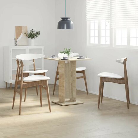 Bistrotafel 60x60x75 cm bewerkt hout sonoma eikenkleurig 3