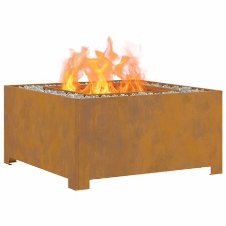 Vuurkorf Bruin 80 x 80 x 40 cm Cortenstaal 3