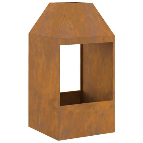Vuurkorf Bruin 50 x 50 x 100 cm Cortenstaal 2
