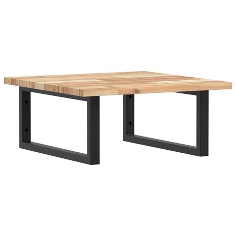 Badkamer wandschap staal en massief acaciahout 2