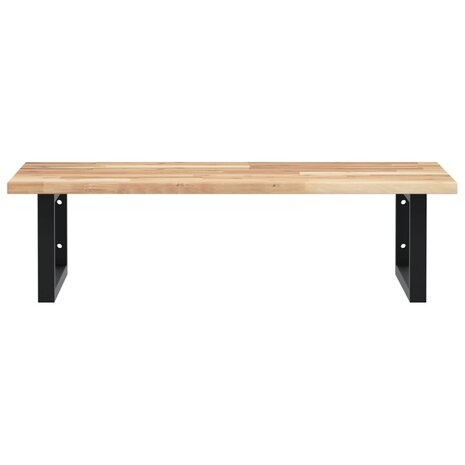 Badkamer wandschap staal en massief acaciahout 4