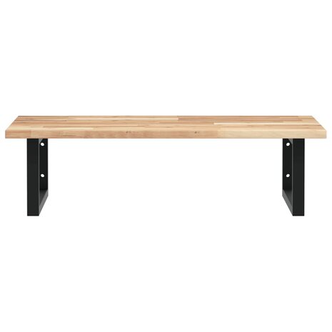 Badkamer wandschap staal en massief acaciahout 4