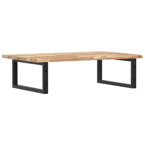 Badkamer wandschap staal en massief acaciahout 6