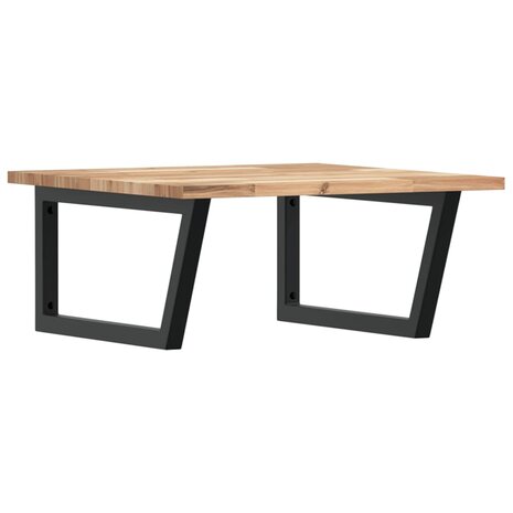 Badkamer wandschap staal en massief acaciahout 2