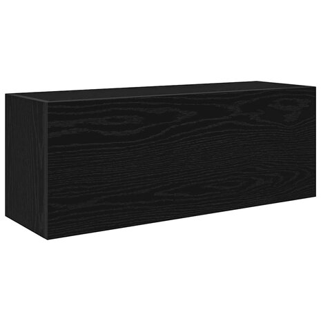 Badkamerwandkast 80x25x30 cm bewerkt hout zwart 2