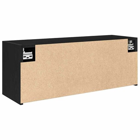 Badkamerwandkast 80x25x30 cm bewerkt hout zwart 8