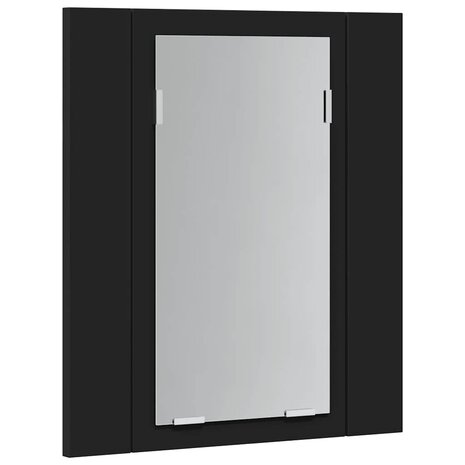 Badkamerkast met spiegel en LED 40x12x45 cm acryl zwart 8