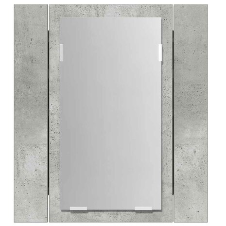 Badkamerkast met spiegel en LED 40x12x45 cm acryl betongrijs 9