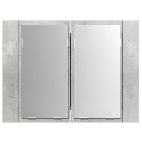 Badkamerkast met spiegel en LED 60x12x45 cm acryl betongrijs 9