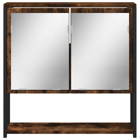 Badkamerspiegelkast 60x16x60 cm bewerkt hout gerookt eikenkleur 5
