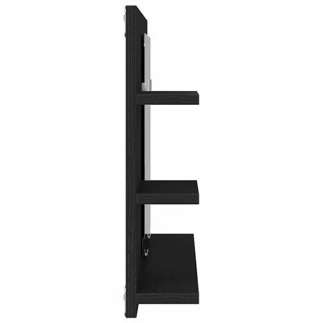 Badkamerspiegelkast 90x11x45 cm bewerkt hout zwart eikenkleurig 6