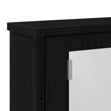 Badkamerspiegelkast 42x12x60 cm spaanplaat zwart eikenkleurig 8