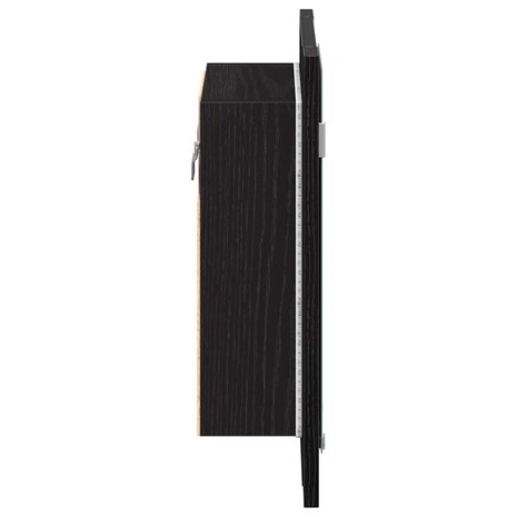 LED badkamerspiegelkast zwart eiken 40x12x45 cm bewerkt hout 8