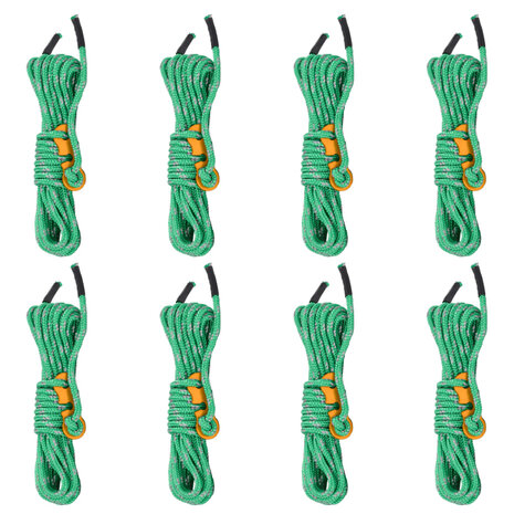Tentscheerlijnen met spanners 8 st reflecterend 4 m 4 mm 1
