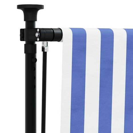 Rolgordijn voor buiten 150x270 cm stof en staal blauw en wit 7