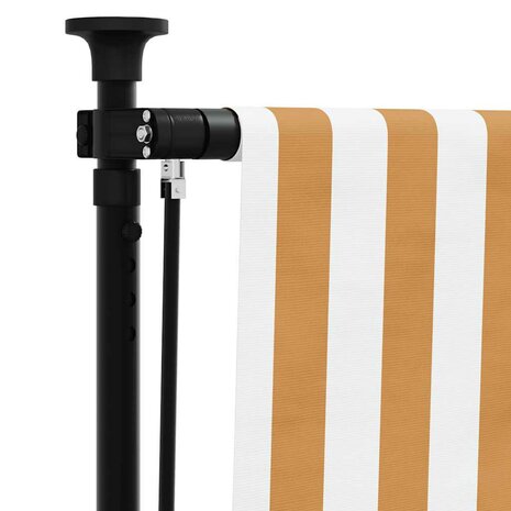 Rolgordijn voor buiten 150x270 cm stof en staal oranje en wit 7