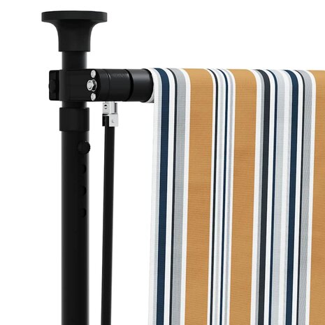 Rolgordijn voor buiten 120x270 cm stof en staal geel en wit 7