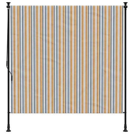 Rolgordijn voor buiten 150x270 cm stof en staal geel en wit 3
